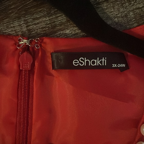 eShakti Red Formal Dress with Beaded Detail - Picture 2 of 5